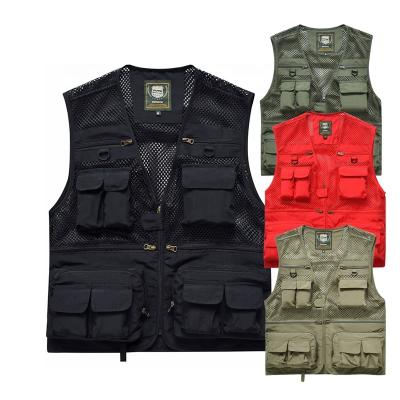 China Outdoor Multi Pockets Anti-pilling Mens Cargo Vest Vest Fishing Climbing Vest Hiking Photography Camping Winter Voluntary Vest for sale