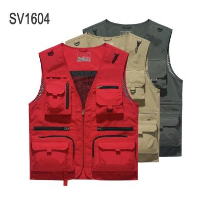 China Photography Climbing Safari Cargo Waistcoat Vest Fishing Multi Pockets Anti-Pilling Men Hanging Shooting Camping Hiking Jurnalist Vest for sale