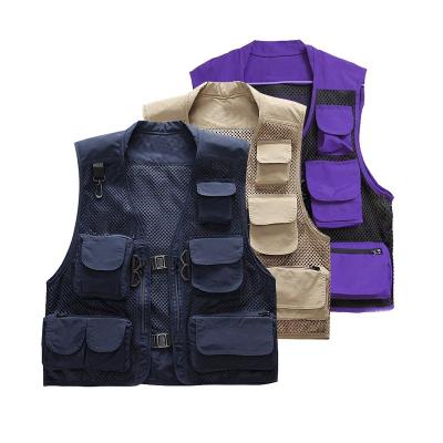 China Anti-pilling Mens Camouflage Multi Pockets Cargo Vest Vest For Journalist Hiking Camping Fishing Climbing Photography Fishing Vest for sale