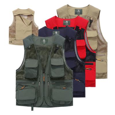 China Multi Pockets Anti-Pilling Cargo Capri Vest Fisherman Vest For Men Climbing Fishing Shooting Hiking Bibs Camping Anorak for sale