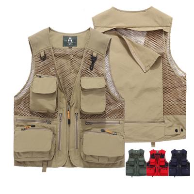 China Multi Pockets Anti-Pilling Cargo Capri Vest Fisherman Vest For Men Climbing Fishing Shooting Hiking Bibs Camping Anorak for sale