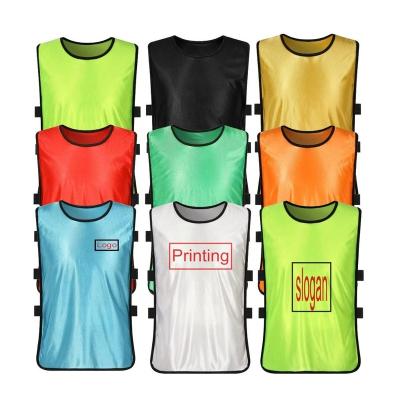 China Wholesale Team Training Exercising Bibs Soccer Jersey Football In-Stock Bibs/Vest Logo Numbers Print Custom Made Uniform for sale