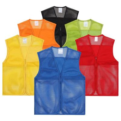 China Anti-pilling Mesh Fabric Vest Waistcoat unisex for promotion advertising sales volunteer worker bibs invest custom printing logo for sale