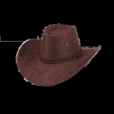 China Faux Cowboy Zero Suede Character Earnings Hat Leather Suedette Wide Brim Hat Mexico Sombreros for sale