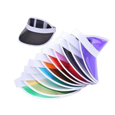 China Plastic Promotion Tuorist Team Sun Visor Cap Custom UV Protection Air Top Character Logo PVC Sun Visor Hat Beach Sun Visor Cap for sale