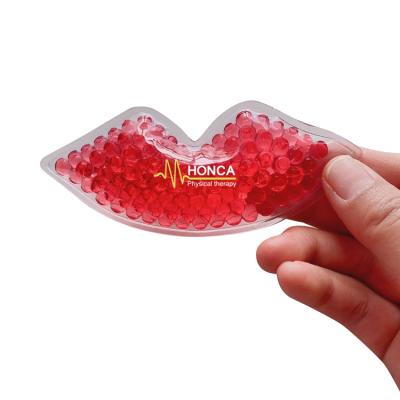 China Ice Pack Lips EN-71 PVC Lip Beads Shaped Cold Packed Reusable Lip Shaped Gel Beads Hot Cold Packed Gel Ice Pack for sale