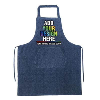 China CUSTOM LOGO Chef Barber Apron Denim with Custom Logo Factory Wholesale Customization Kitchen Apron for sale