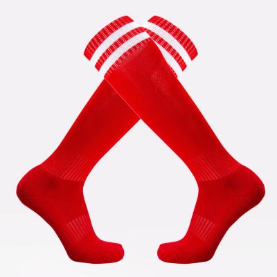 China New Design Breathable Polyester Custom Non Slip Football Hoops Custom Logo Football Socks for sale