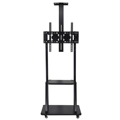 China Adjustable Led LCD Plasma TV Mount Desk Classroom Lift Low Profile Floor TV Mount Trolley Mobile Stand For Super Large 50