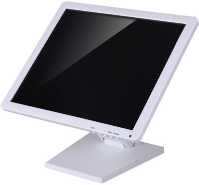 China White Foldable Free Standing Touch Screen Vesa Desk Monitor Minimalism Steel Metal Stand For 22