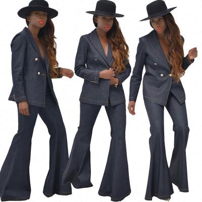 China Manufacturer Breathable Flare Pants Formal Business Office Dresses Women Work Wear Outfits Two Piece Set for sale