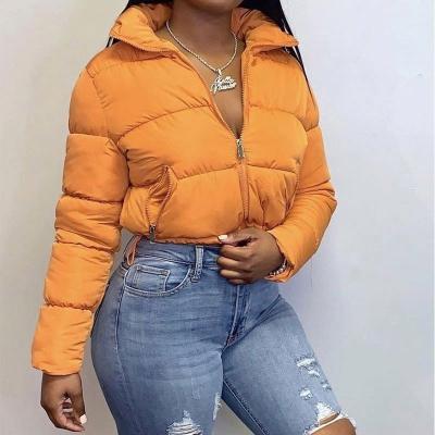 China Lady Plus Size Fashion Tops Winter Sleeve Breathable Trendy Warm Cardigan Long Stand Collar Down Jacket Women's Coats for sale