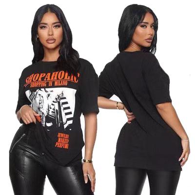 China 2022 fashionable 4XL QUICK DRY plus size clothing women crop tops oversized printed T-shirt for women for sale