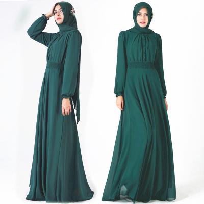 China High Density 7002 Double Chiffon Women Abaya Women's Traditional Muslim Clothing Soft Feeling High Density Muslim Dress for sale