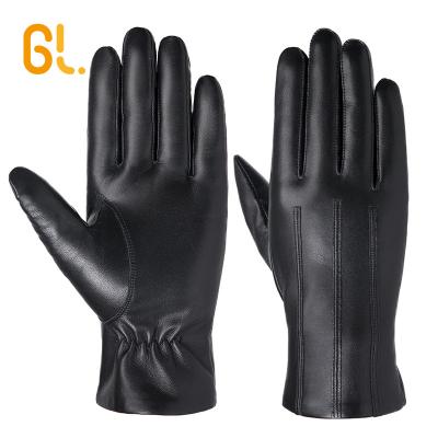 China Wholesale Fashion Dress GL Mens Genuine Goatskin Winter Driving Dress Leather Gloves for sale