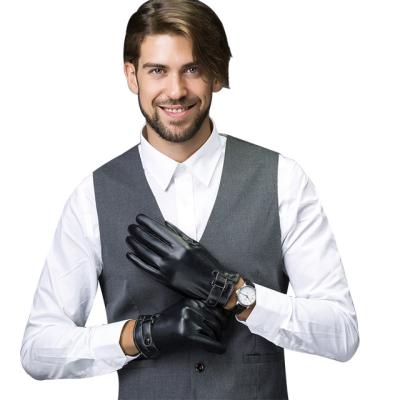 China Wholesale Fashion Men's Screen Heat Soft Black Touch PU Leather Training Gloves BPU03-07 for sale