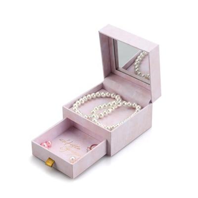 China Newest Jewelry Gift Boxes Box Gift Mirror Drawer Packaging Box Bangle Velvet Wholesale Jewelry Package for sale