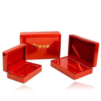 China Newest High Glossy Red Color Lacquer Gift Storage Packaging Wooden Box For Gold Bar for sale