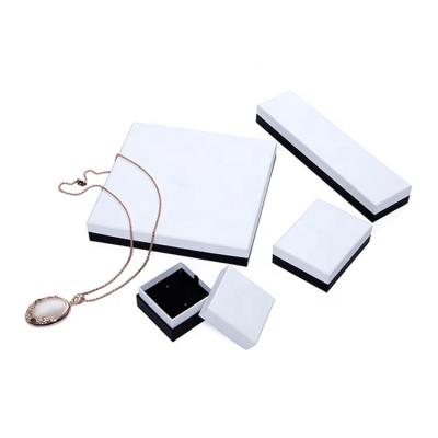 China Recyclable Portable Recycled Luxury Color Box Ring Pendant Necklace Bracelet Earring Paper Packaging White Jewelry Box For Gifts for sale