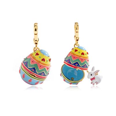 China Wholesale Can Be Opened Rabbit Openable Cute Necklace Easter Egg Easter Pendant Jewelry for sale