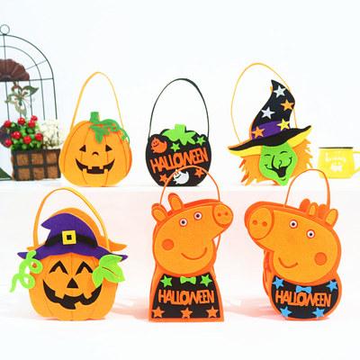 China Fashion Portable Halloween Candy Gift Bag Pumpkin Backpack Non-woven Three-Dimensional Pumpkin Bag For Kid for sale