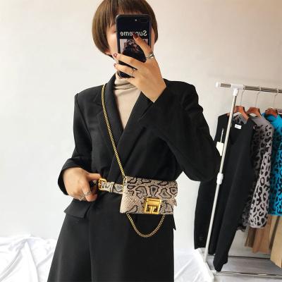 China Water Make 2020 Super Hot Python Pattern New Ins Women Mini Ladies Mobile Phone Waist Single Shoulder Bag Resistant for sale