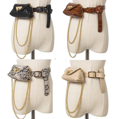 China Luxury Fashion Women Snake Pattern Alligator PU Phone Fanny Pack Bumbag Waist Bag For Girl for sale