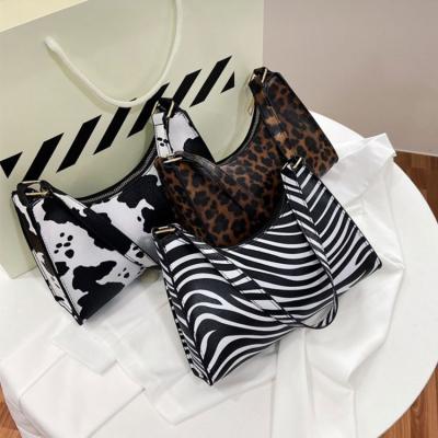 China 2021 New PU Fashion Leopard Zebra Pattern Cow Leather Fashionable Simple Shoulder Bag Women Handbags for sale