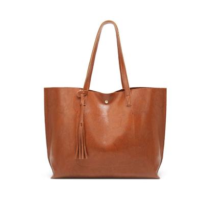 China Trendy Designer Fashion Vintage High Quality Lether Tassel Tassel Tote Bag for sale