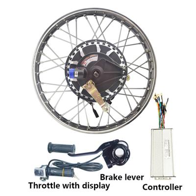 China Motor 48V 2000W Single Brushless Gearless Drum Brake Electric Bike Straight Motor Spoke 16 Inch Wheel Hub Motor Conversion Kit for sale