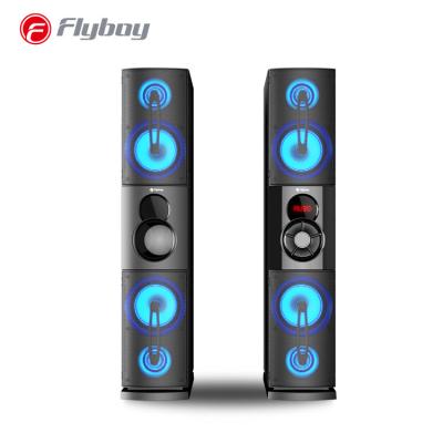 China AUX/USB/FM/BT /light/ Karaoke Floor Standing Tower Speaker with Dual 5.25