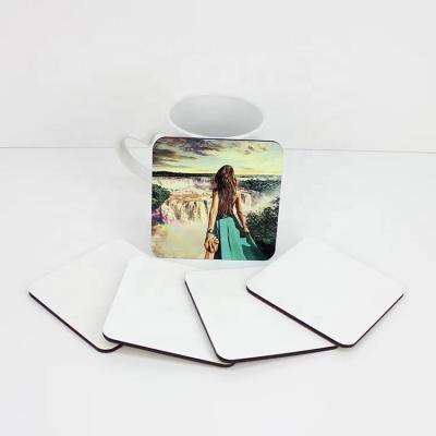 China 90mm series promotion household supplies sublimation sustainable mdf square coaster custom cup mat for sale