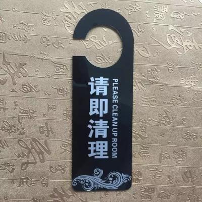 China Hotel Service Custom Die Cut High Quality Plastic PVC Hotel Door Hanger for sale