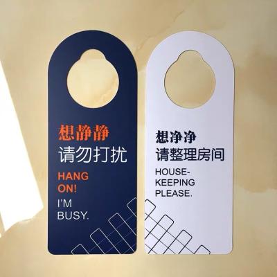 China Custom Die Cut Club PVC Hotel Door Hangers Do Not Touch Sign for sale