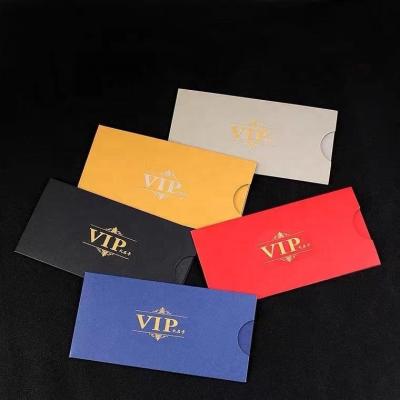 China Business Envelope Mini Paper Double Thumb-Cut Emboss Key Card Paper Envelopes Case Hotel Supplies for sale