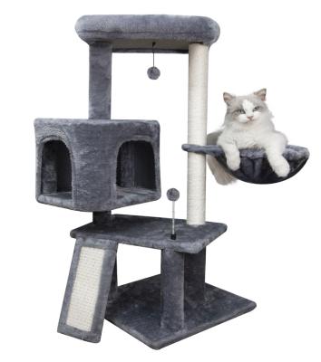 China AIWIKIDE Viable Medium Cat Tower with 3 Styles DE LUXE Cat Trees Beds and Cave Condo for sale