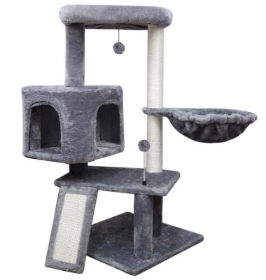 China New designed viable Cat Tree Tower Real Branch Cat Condo luxury plush for inddors for sale