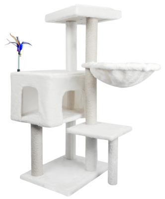 China Sustainable Manufacturer Plush Cat Scratcher Tower Cat Tree House With Good Quality for sale