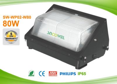 China Wall mounted 80w LED Wall Pack Lights Mean Well driver 277V 5 years warranty for sale