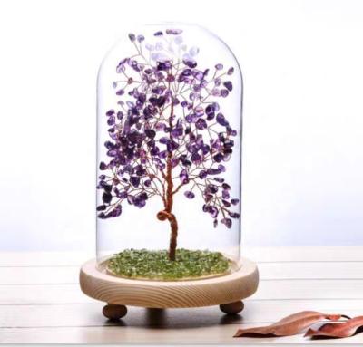 China Wholesale Natural Custom China Amethyst Quartz Crystal Fortune Money Crystal Tree For Christmas Decoration for sale