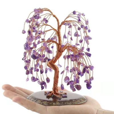 China Wholesale Natural China Amethyst Quartz Crystal Fortune Money Crystal Custom Tree For Christmas Tree Decoration for sale