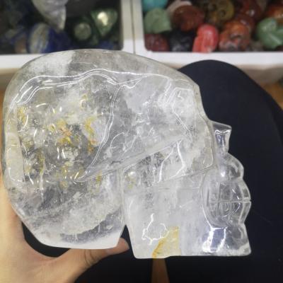 China Raw Clear White Quartz Ghost Crystal Skulls Large Size Clear Crystal Skulls white from China for sale