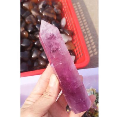 China China High Quality Natural Colorful Fluorite Wand Point Rainbow Fluorite Quartz Wand Crystal Stone for sale