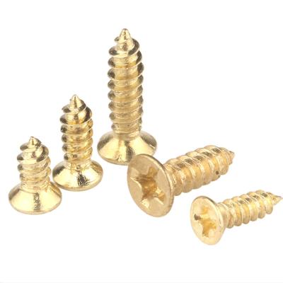 China Flat other fasteners furniture tornillos Copper Plated Phillips countersunk head screw self-tapping screws for sale