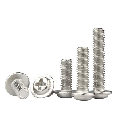 China Stainless steel metal fasteners SS304 Stainless Steel Pan Head Machine Screws Cross Recessed Round Head Machine Screws for sale