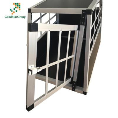 China Sustainable Car Double Dog Aluminum Transport Crate With Separate Wall for sale