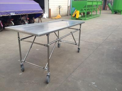 China Stainless Steel Movable Simple Body Dissecting Table with Four Wheels for sale