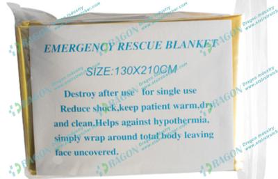 China Golden First Aid Products / Aluminum Foil Mylar Emergency Blanket for sale