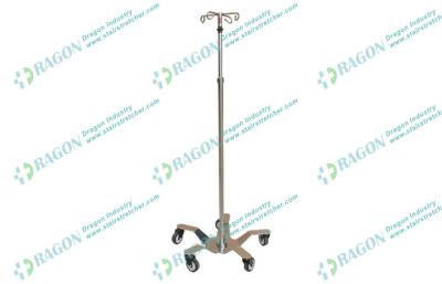 China Five Wheels Full Stainless Steel IV Pole with Free Locker 1200 - 2000mm Height for sale