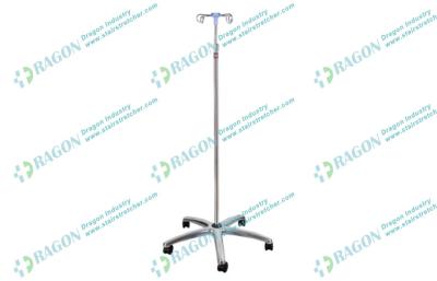 China Aluminum Alloy Base Stainless Steel IV pole / IV Stand with Five Wheels for sale